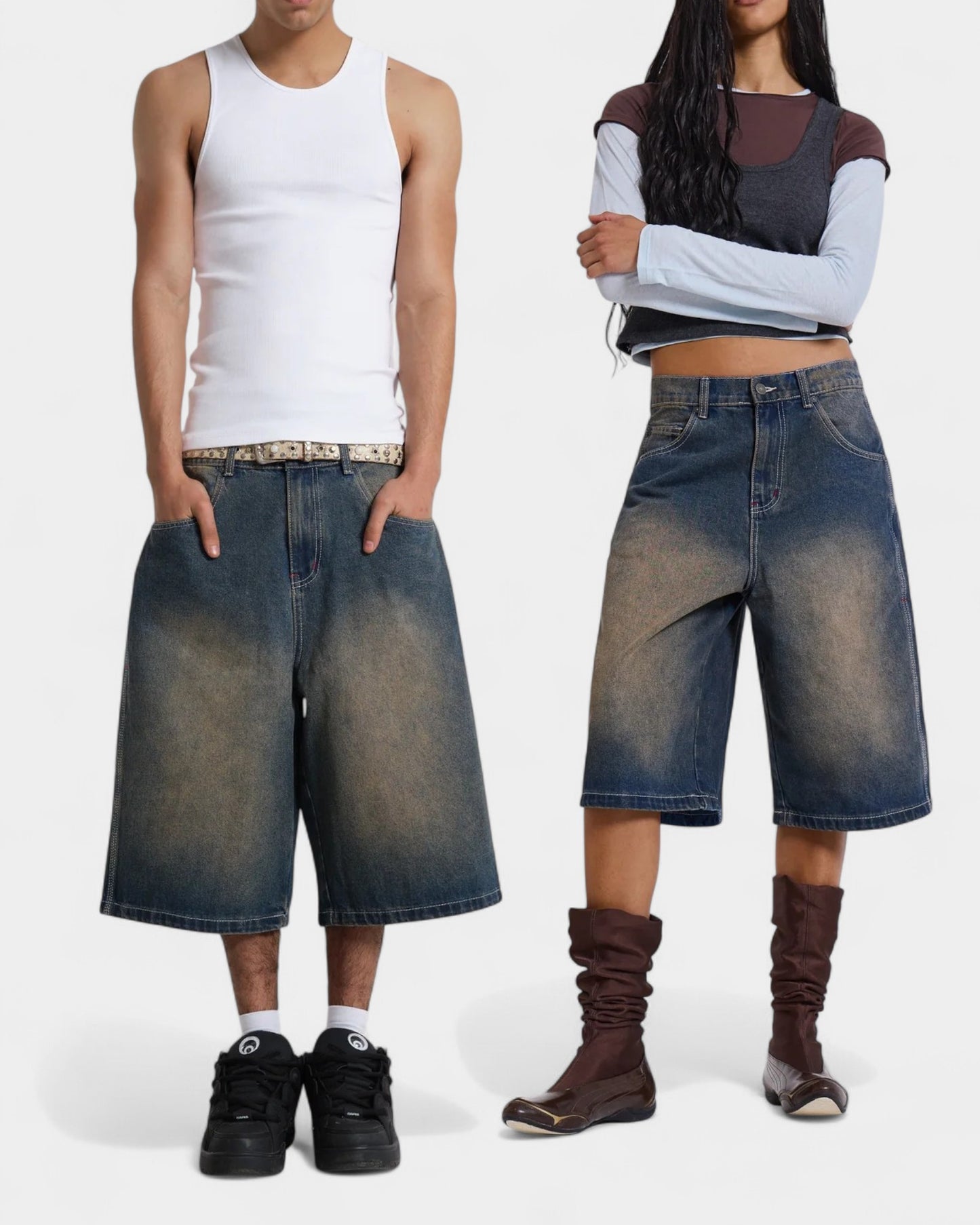 {M.Lu} Jaded London Graphic Denim Shorts