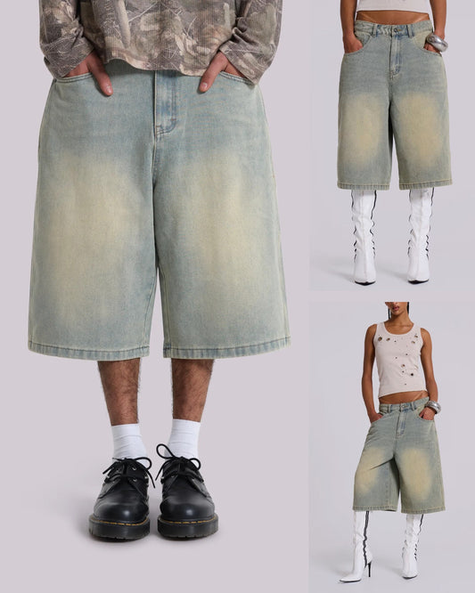 {M.Lu} Jaded London Light Wash Shorts