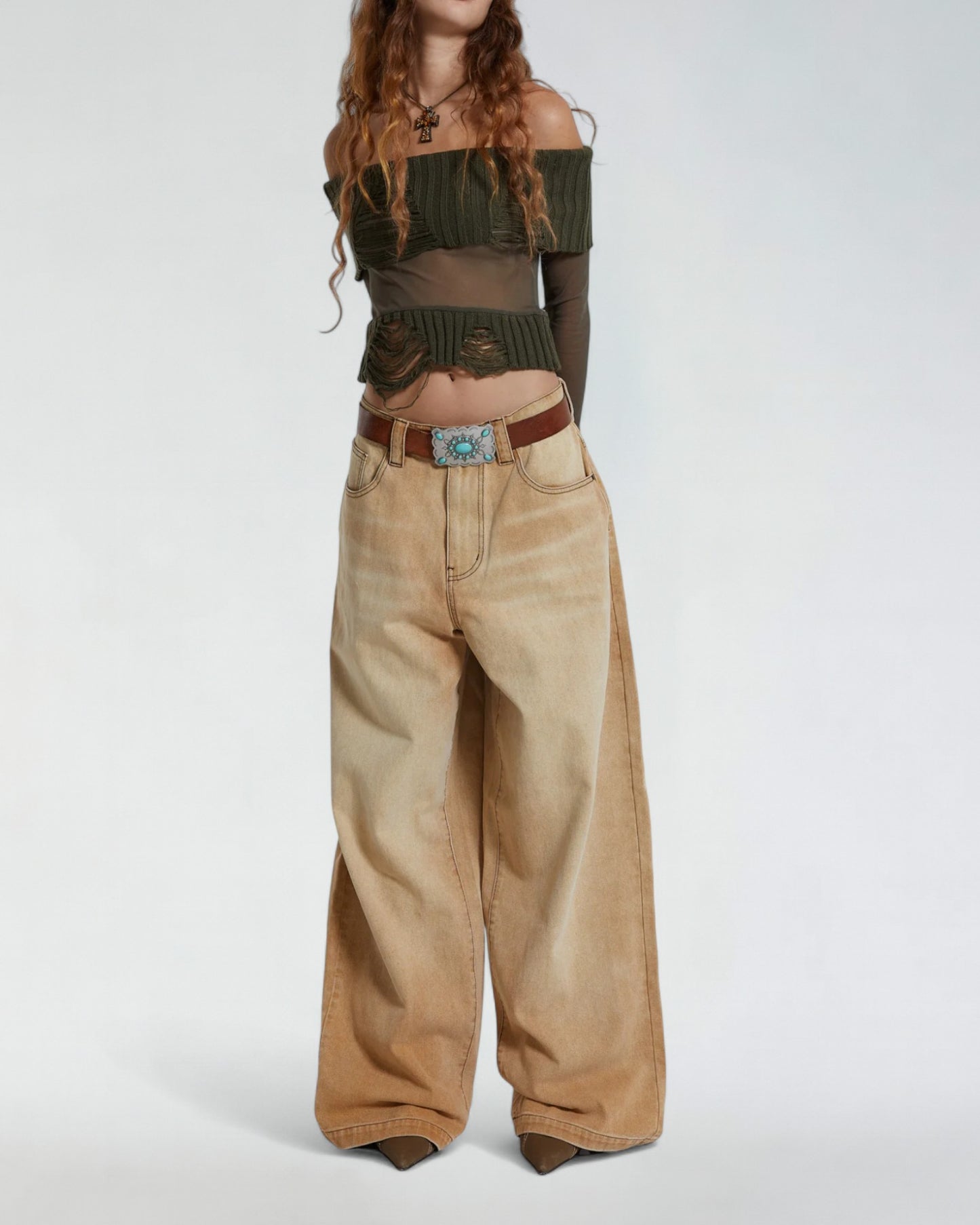 {M.Lu} Jaded London Sand Colossus Jeans