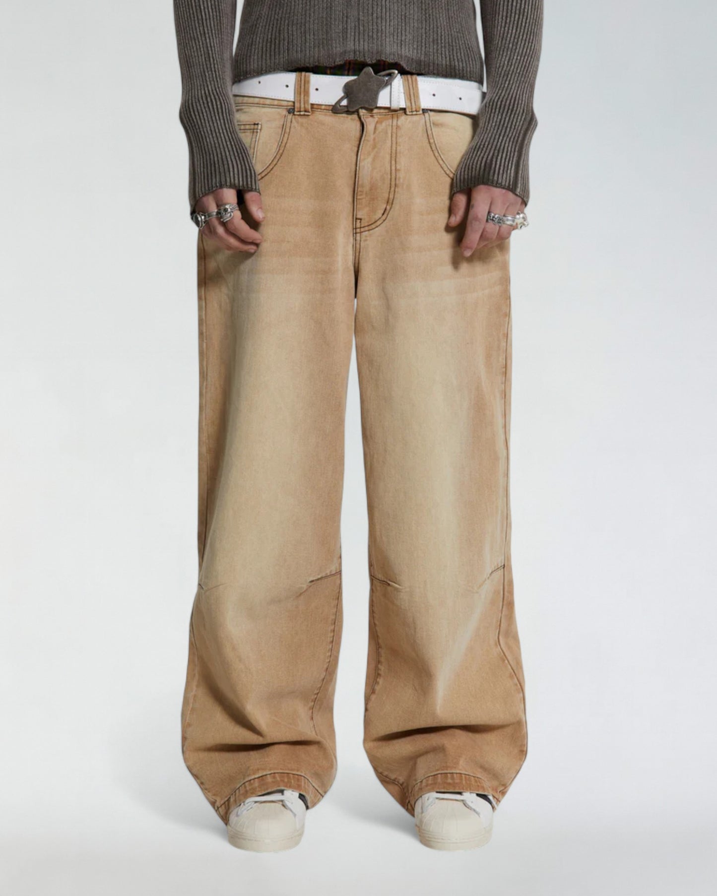 {M.Lu} Jaded London Sand Colossus Jeans