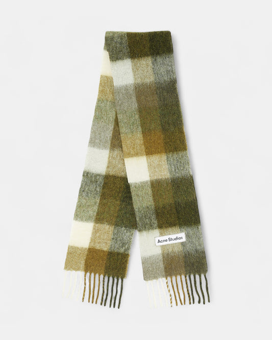 {M.Lu} Acne Studios Check Fringe Scarf