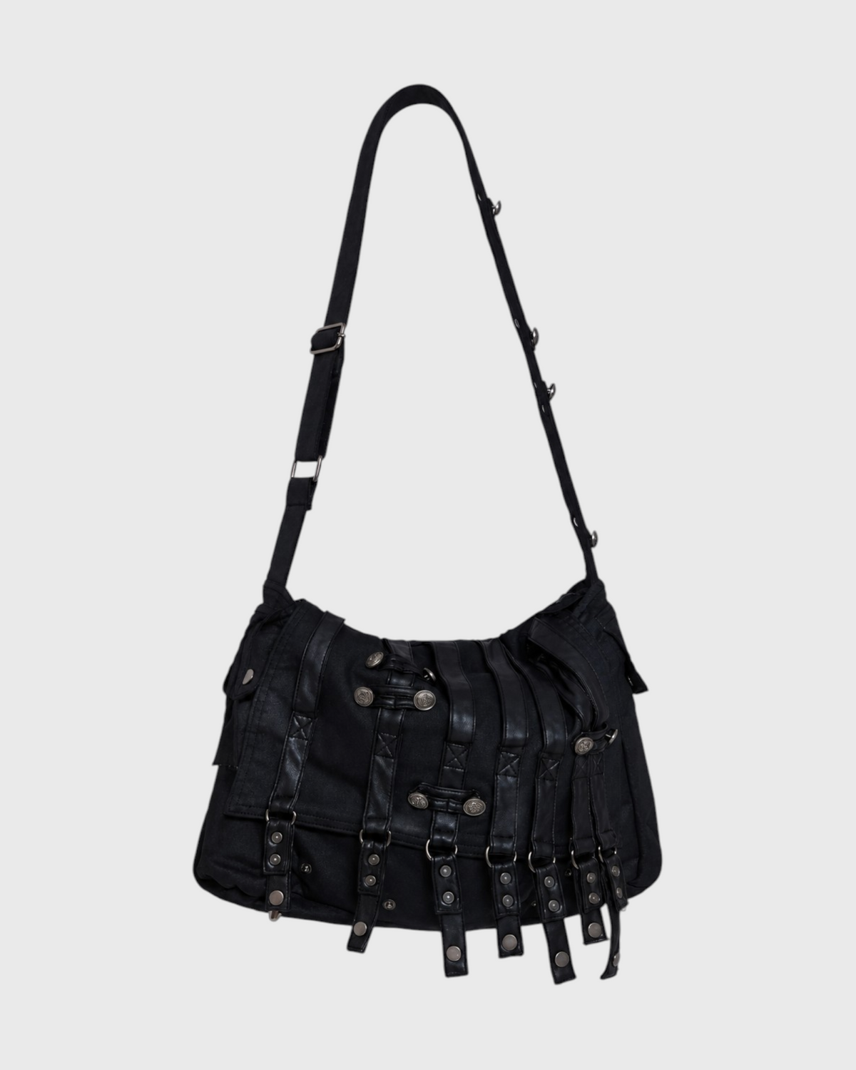 {M.Lu} Jaded London Drummer Coated Denim Messenger Bag