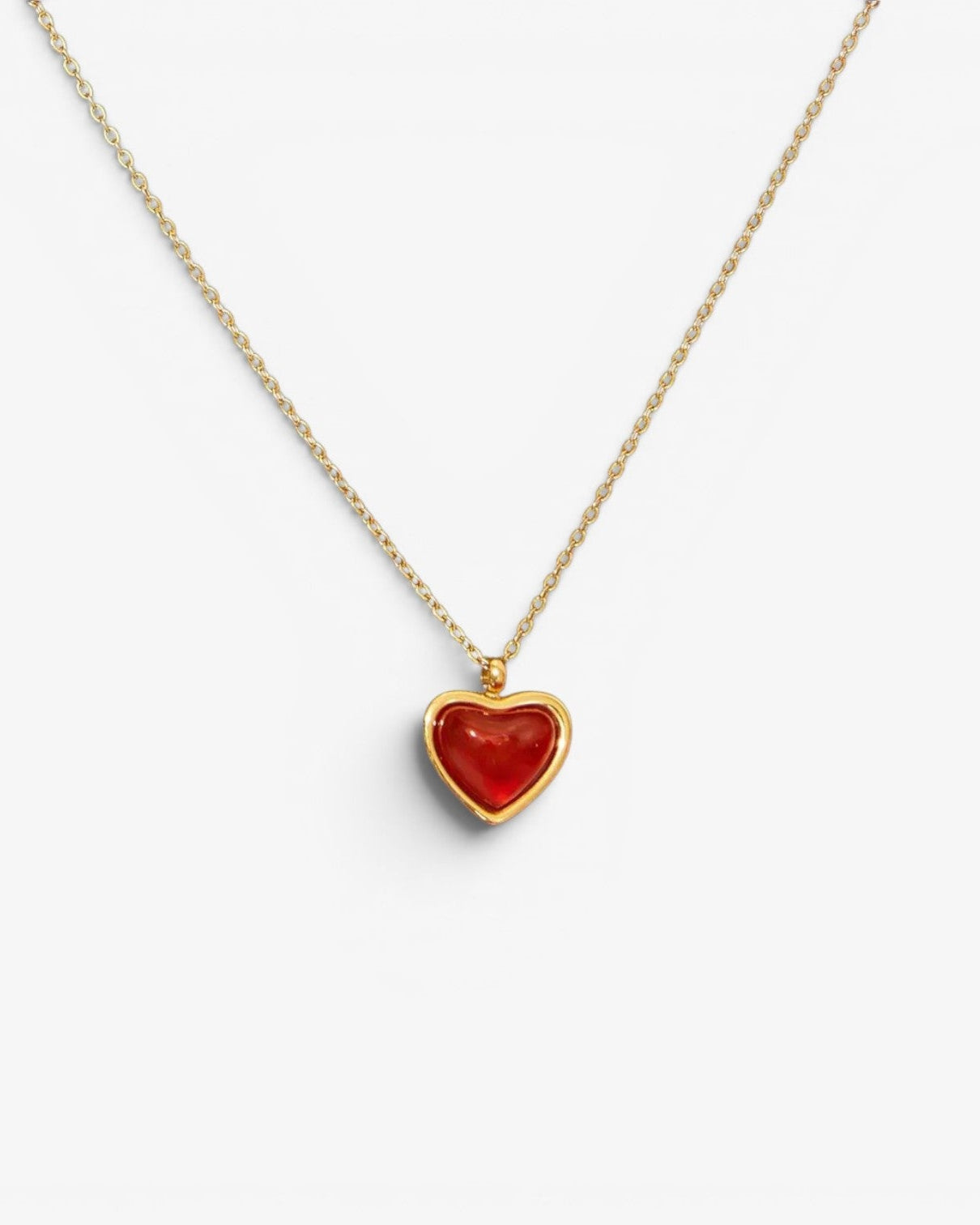 {M.Lu} en route Carnelian Stone Heart Necklace