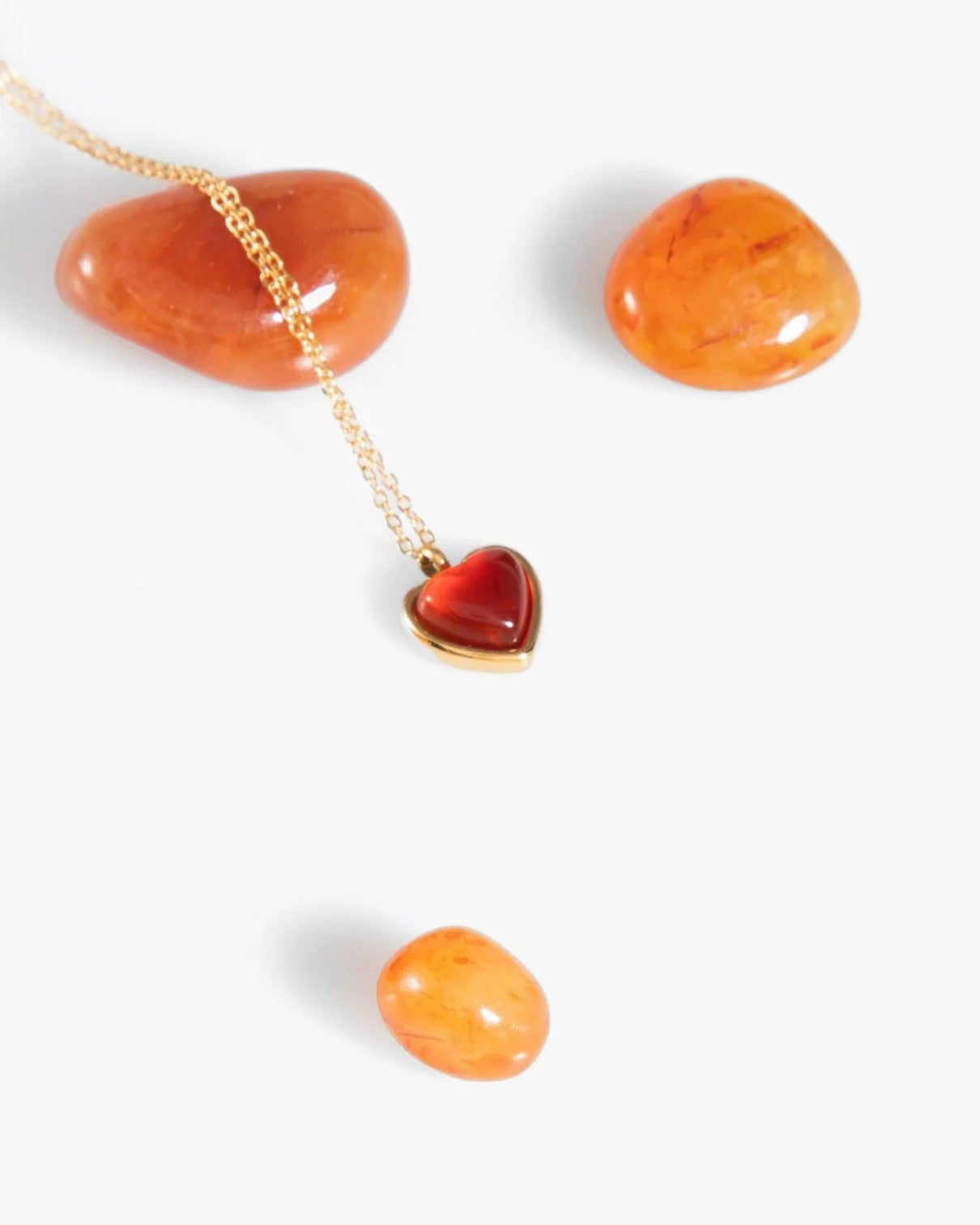 {M.Lu} en route Carnelian Stone Heart Necklace