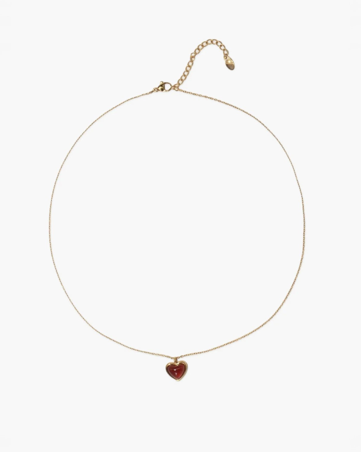 {M.Lu} en route Carnelian Stone Heart Necklace