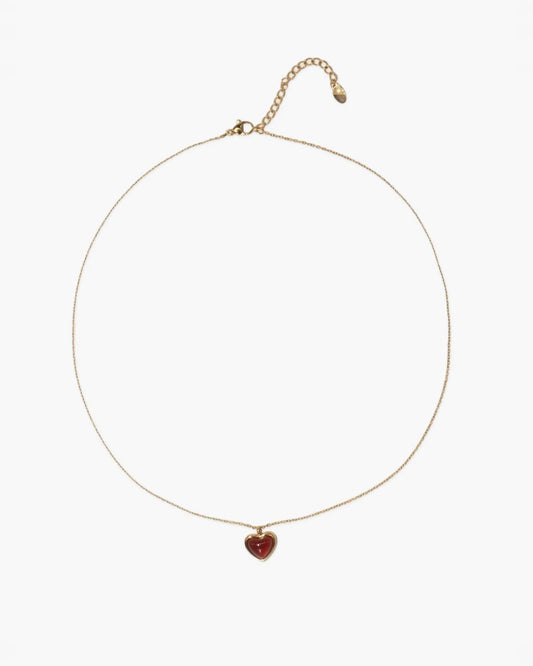 {M.Lu} en route Carnelian Stone Heart Necklace