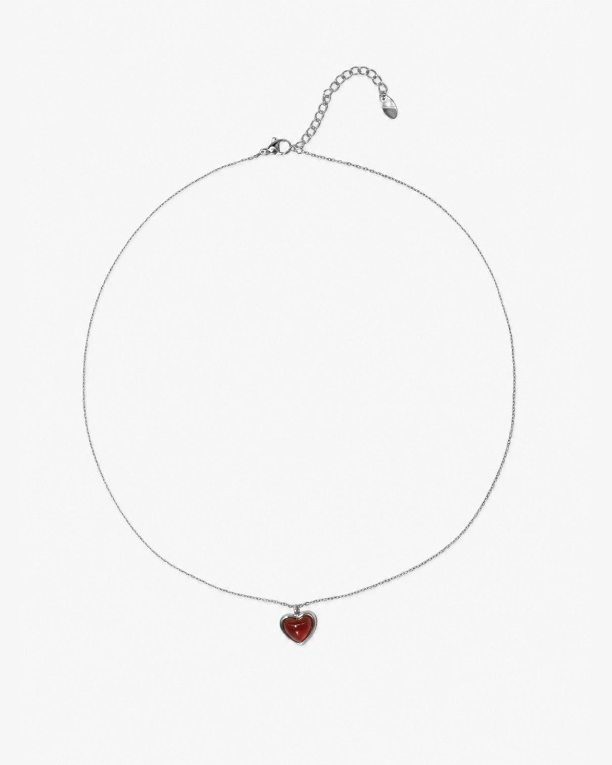 {M.Lu} en route Carnelian Stone Heart Necklace 銀色